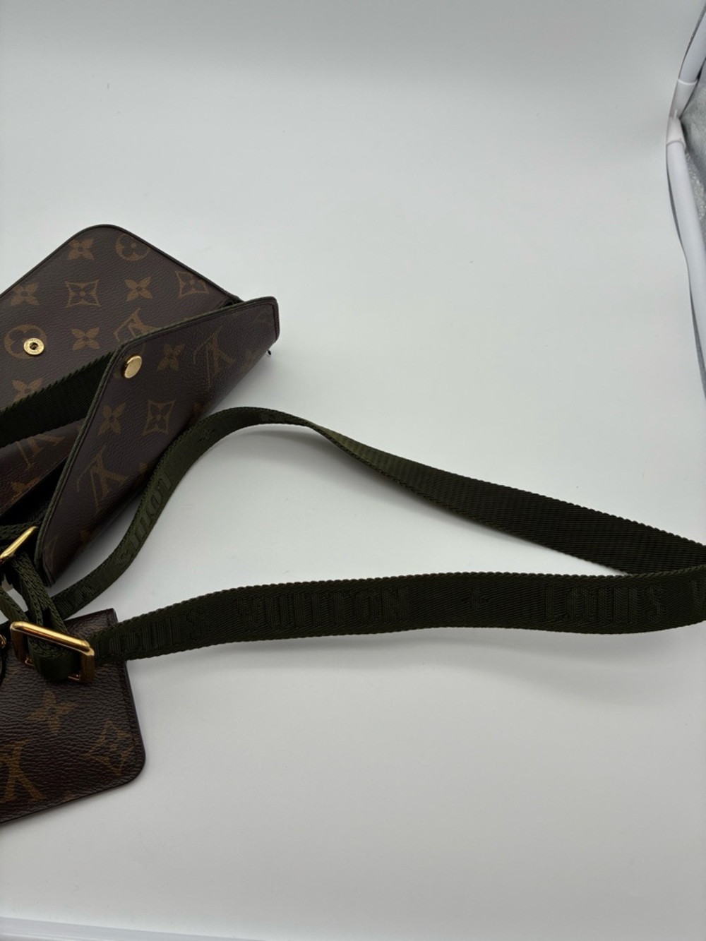 Louis Vuitton Monogram felicie pochette green strap & go w/ mini wallet with COA - Picture 10 of 15